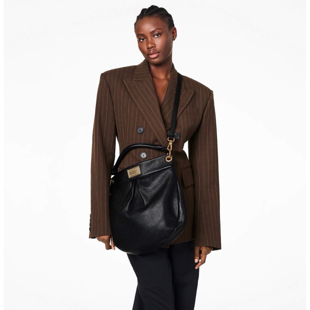 Marc Jacobs Black Leather Hobo Bag Purse Crossbody Shoulder - Picture 11 of 15